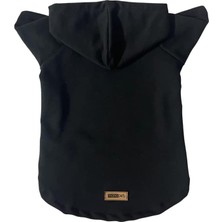 Monopetz Kapişonlu Sweatshirt Köpek ve Kedi Kıyafeti & Elbisesi - Düz Siyah Xl Beden