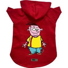 Kapişonlu Polar Sweatshirt Köpek ve Kedi Kıyafeti & Elbisesi Kırmızı Ed L