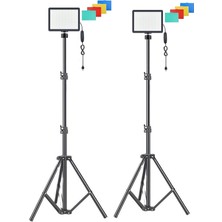 AZT 2 Li 8 Inç 19CM 13 Watt 120 LED Fotograf ve Video Işığı ve 200CM Tripod Vlog Ürün Youtube Canlı Yayın Vb