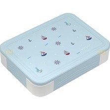 Vagonlife Bento 1330ML Lunchbox Tek Katlı 5 Bölmeli Pp Plastik Çocuk Sefer Tası Yemek Kutusu (Mavi)