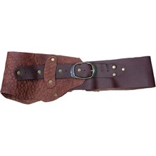 Yılday Gür Butik Solmere Çift Tonlu Kırışık Deri Kemer - El Yapımı Özel Tasarım Bel Kemeri - Standart Beden