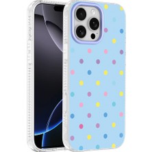 Teleplus iPhone 16 Pro Kılıf Puantiye Desenli Potik Sert Pc Kapak