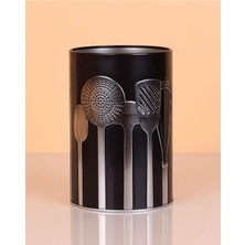 Ucr Home Metal Silindir Desenli Kaşıklık Servis Kepçe Kevgir Düzenleyici Toparlayıcı