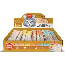 Wanpy Karışık 4 Lezzet 100'LÜ Krema Kedi Ödülü 100 * 14 gr Kedi Maması