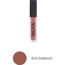 Note Cosmetıque Mattemoist Lipgloss 413 Coral Touch Yarı Mat Saten Bitişli Likit Ruj - Kahverengi