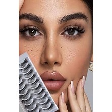 Ruby Face Doğal Görünümlü Ipek Bütün 10LU Takma Kirpik Seti- 10 Çift Gerçek Takma Kirpik- Model: D5