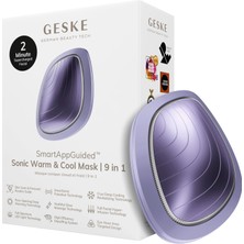 Geske Soğutma ve Isıtma Sağlayan Titreşimli 9 Mod 1 Arada Akıllı Yüz Maskesi LED Terapi Cihazı Mor