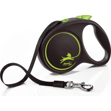 Flexi Black Design M Beden Yeşil 5mt Şerit Tasma