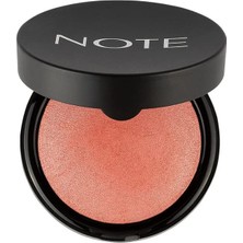 Note Cosmetics Baked Blusher 06 Hot Rose Işıltılı Fırınlanmış Toz Allık