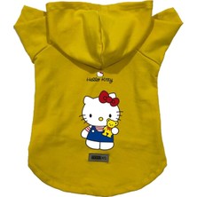 Monopetz Kapişonlu Polar Sweatshirt Köpek ve Kedi Kıyafeti & Elbisesi Sarı Hello Kitty M