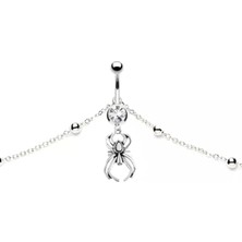 Takıconcept Vücut Zincirli Örümcek Sallantılı Çelik Göbek Piercing, Görseldeki Renk