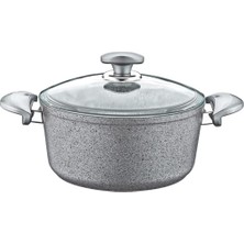 Oms Granit Derin Tencere 24X12 cm Gri