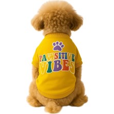 Kedi ve Köpek Kıyafeti & Elbisesi Sarı Sweatshirt Pawsitive Vibes S