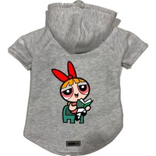 Monopetz Kapişonlu Polar Sweatshirt Köpek ve Kedi Kıyafeti & Elbisesi Gri Blossom L