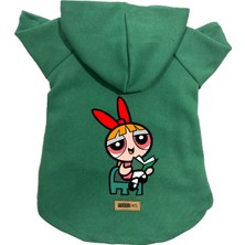 Monopetz Kapişonlu Polar Sweatshirt Köpek ve Kedi Kıyafeti & Elbisesi Yeşil Blossom L