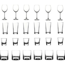 Pasabahce 24 Parça Mega Meşrubat Bardak Seti Şarap-Rakı-Shot-Viski 8695413654124AYBABA