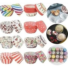 Renkli Kağıt Muffin Kek Kalıpları, 100 Adet