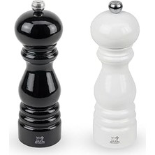 Peugeot Paris Karabiber-Tuz Değirmen Set Siyah-Beyaz 18CM