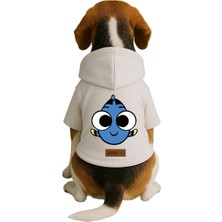 Baskılı Içi Polarlı Köpek ve Kedi Kıyafeti & Elbisesi - Bej Renk Kapüşonlu Hoodie B280F Xs