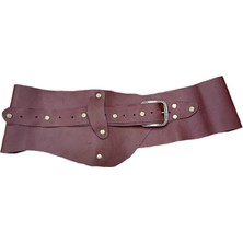 Yılday Gür Butik Oldric Kahverengi Tasarım Deri Kemer - El Yapımı Bel Kemeri - Standart Beden