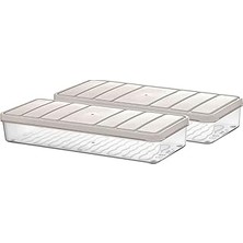 Selka Home - Nora 2'li 1.2 Litre Küçük Boy Ekru Saklama Kabı