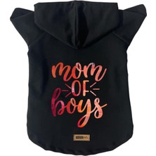 Kapişonlu Polar Sweatshirt Köpek ve Kedi Kıyafeti & Elbisesi - Siyah Boys Mom S Beden