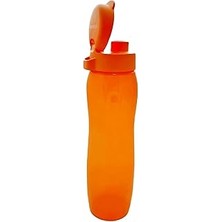 Tupperware To Go Eco Easy Içecek Şişesi, 500 Ml, Turuncu, Klipsli Kilitli ve Saplı, Yuvarlak ve Dar Şişe, Ecoeasy Öko