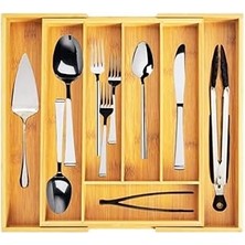 Deconox 7 Bölmeli Bambu Kaşıklık Antibakteriel Çekmece Içi Düzenleyici Organizer