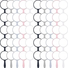 Vinsot 50 Adet El Aynası Saplı Küçük El Aynası Plastik Seyahat Makyaj Kozmetik El Aynaları Kompakt Taşınabilir Makyaj Aynası 9 x 6 cm Kadın Erkek Kız Çocuk Günlük Kendin Yap Kullanımı Için