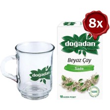 Doğadan Beyaz Çay Sade 28 G x 8 ve Doğadan Cam Bardak Hediyeli