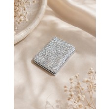 Kumru Studio Silver Taşlı Dikdörtgen Cep Aynası