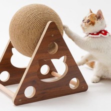 Tineke Ahşap Ipli Kedi Oyuncagi Topu Kedi Tırmalaması (Büyük Boy Tırmalama Top)