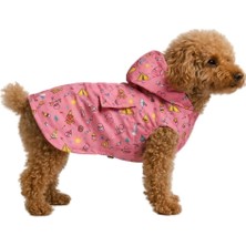 Içi Polarlı Çadır Baskılı Köpek ve Kedi Yeleği & Ceketi Pembe S