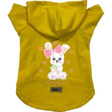 Kapişonlu Polar Sweatshirt Köpek ve Kedi Kıyafeti & Elbisesi Sarı Rabbit Xs