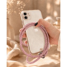 Kumru Studio Pembe Taşlı Telefon Boyun Askısı – Kristal Taşlı Şık Boyun Askısı