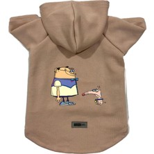 Kapişonlu Polar Sweatshirt Köpek ve Kedi Kıyafeti & Elbisesi Bej Cando Xs