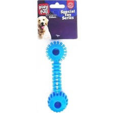 Playfull PF-4021 Dumbell Şeklinde Tırtıklı Köpek Oyuncağı 12X3,5 cm Beyaz