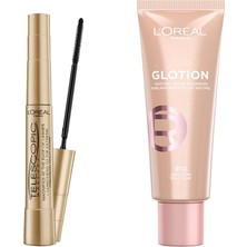 L'oreal Paris Telescopic Maskara & L'oreal Paris Glotion All-In-One Doğal Işıltı 902 Makyaj Seti