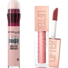 Maybelline New York Instant Anti Age Eraser Kapatıcı- 05 Brighten & Maybelline New York Lifter Gloss Nemlendirici Dudak Parlatıcısı - 003 Moon