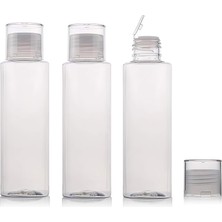 6 Adet 100 ml Boş Doldurulabilir Şeffaf Plastik Şişe Vial Kavanoz Kozmetik Konteyner Seyahat Ambalajı Orifis Azaltıcı ve Vidalı Kapaklı Losyon Emülsiyon Toner Uçucu Yağ