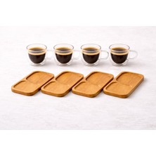 Çift Katmanlı 4'lü Espresso Cam Bardak Seti 80 ml & Tabak – 4’lü Set | Borosilikat Cam, Isı Yalıtımı, Bulaşık Makinesi Uyumlu, Türk Kahvesi Ristretto Macchiato Için