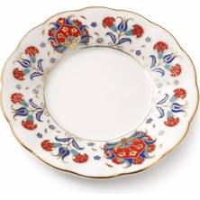 12’li Yaldızlı Osmanlı Motif Porselen Çay Tabağı – Desenli Çay Tabak