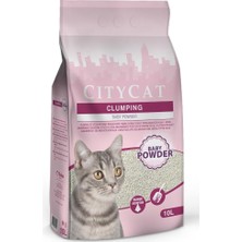 Sanicat City Cat Bebek Pudrası Kokulu Topaklanan Kedi Kumu 10L