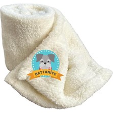 Beylini Kedi Köpek Battaniyesi Premium Peluş Evcil Hayvan Uyku Battaniyesi Yıkanabilir Krem (60X80)