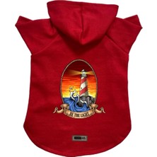 Kapişonlu Polar Sweatshirt Köpek ve Kedi Kıyafeti & Elbisesi Kırmızı Deniz Feneri L