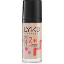 Lykd 2 In 1 Fondöten + Concealer 133 Rose Almond, 30ML, Bej