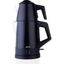 Preo PTM08 1,8 Lt 1800W Çelik Demlikli Siyah Çay Makinesi