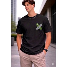 Vodexa Ünisex Oversize T-Shirt Plankton Baskılı %100 Pamuk Tişört Rahat Kalıp