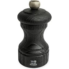 Peugeot - Karabiber Değirmeni Bistro Nature Black 10 cm + Adil Ticaretten Siyah Organik Biber - Klasik Öğütme Derecesi Ayarı - Geri Dönüştürülmüş Ahşaptan Pefc Mührü ile - Siyah