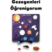 Moontime Alaçatı Toptan Oyuncak 5 Adet,uzay Temalı Ahşap Tak Çıkar Oyuncak,eğitici Bul Tak Seti